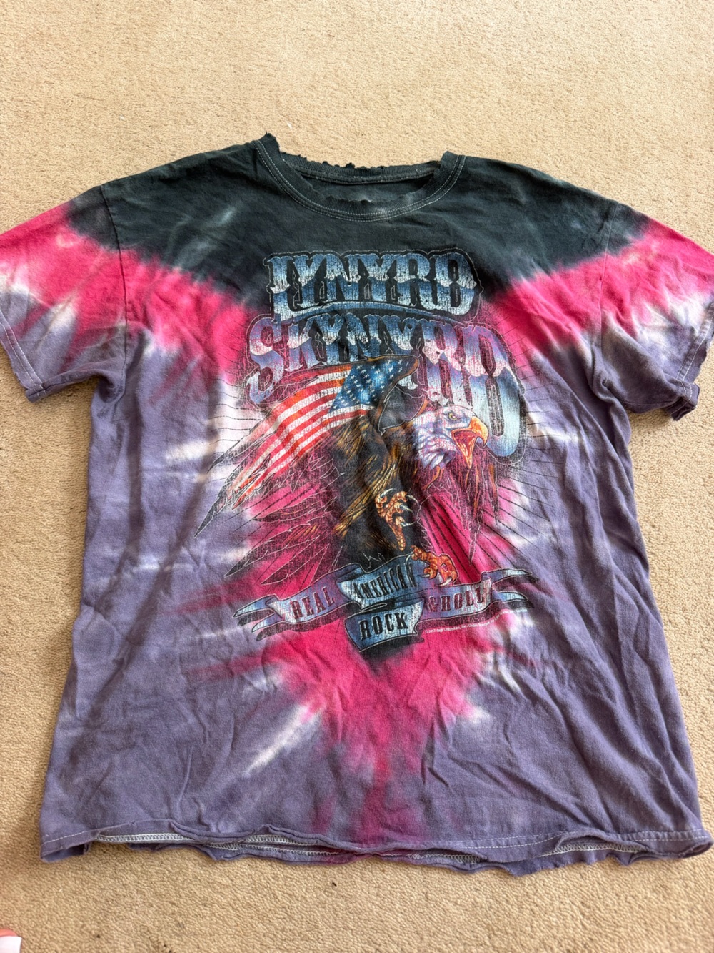 Tie-Dye Lynyrd Skynyrd Graphic Tee - Black, Pink, Purple